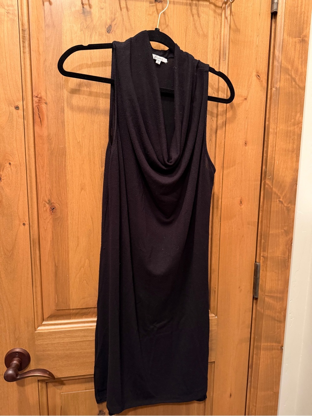 Z Supply Sleeveless Cowl Neck Midi Dress in Black